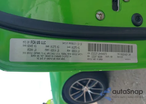 2017 Dodge Challenger 392 Hemi Scat Pack Shaker из США, поврежденный, VIN 2C3CDZFJ3HH549273